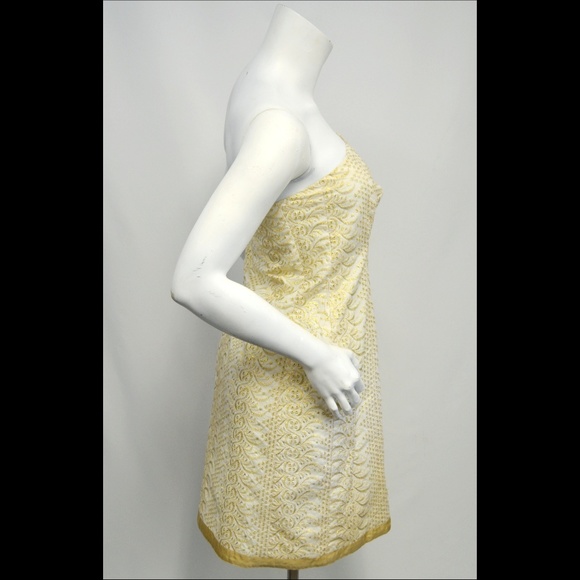 Banana Republic Gold & Ivory Strapless Dress NYE! - Picture 3 of 8